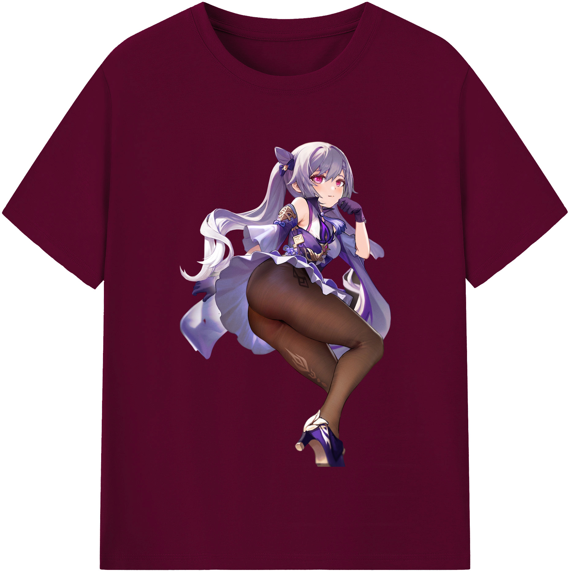 げんし神 刻晴 こくせい genshin Kokusei レディースカジュアルプリントTシャツ（綿100％）
